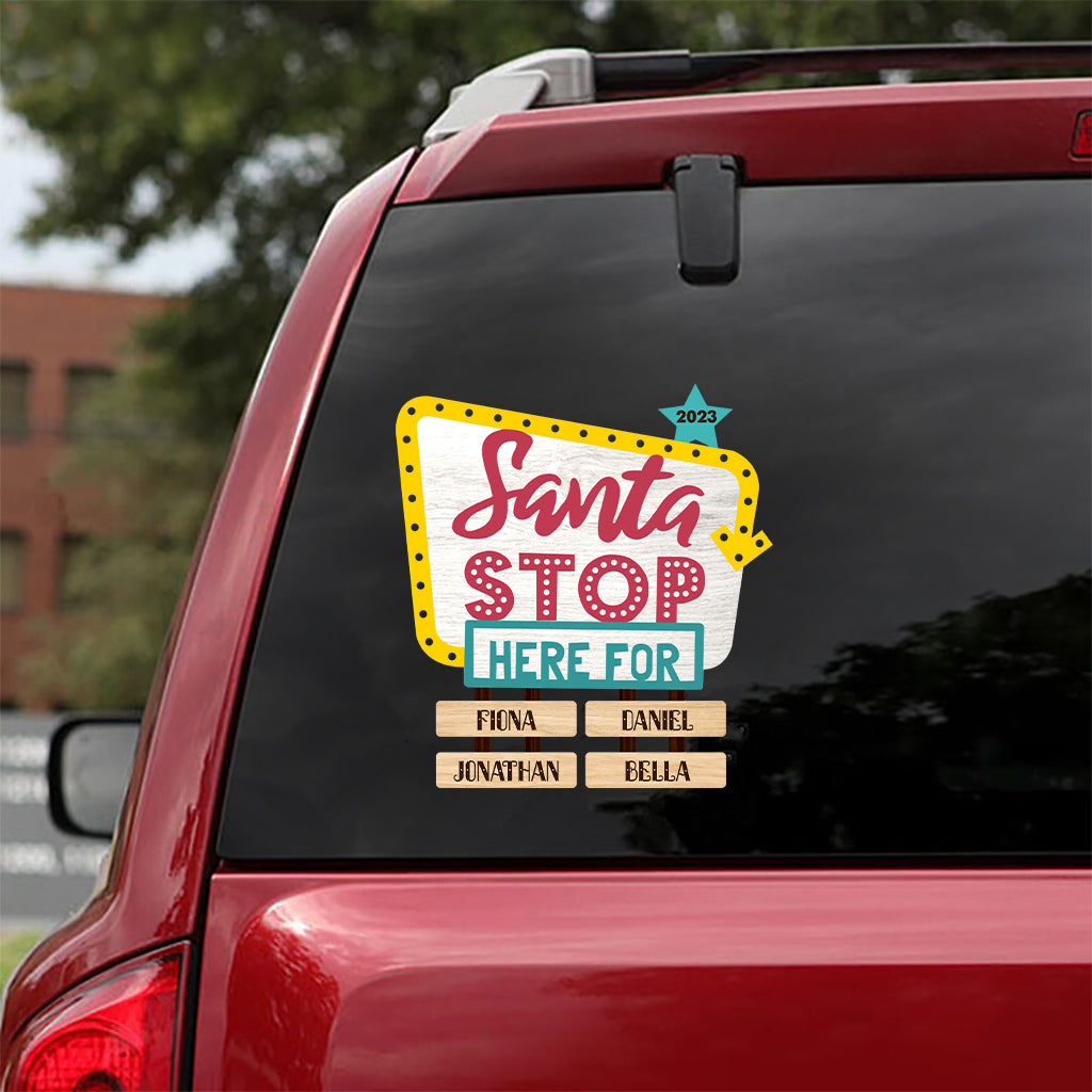 Santa Stop Here For - Personalized Grandma Decal Die Cut