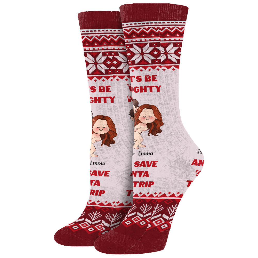 Let's Be Naughty - Personalized Couple Socks