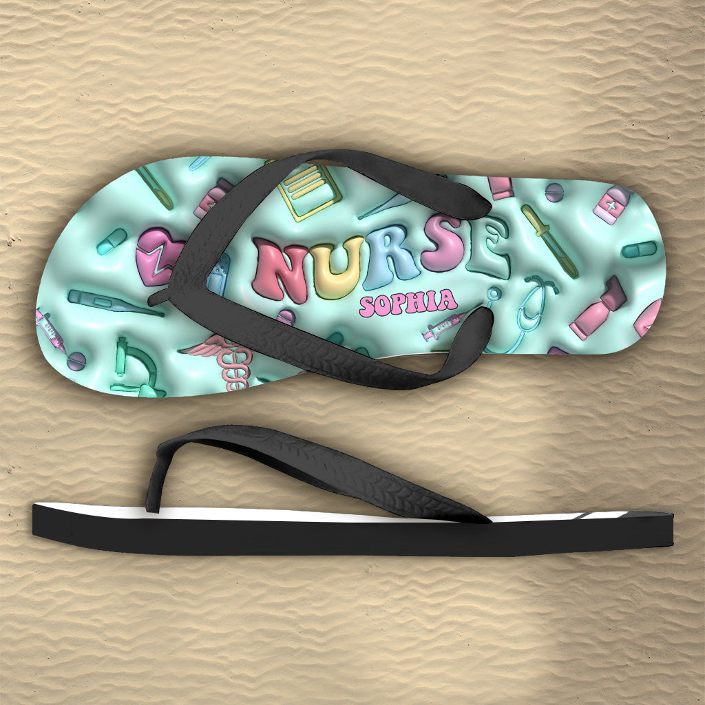 Nurse Life - Personalized Nurse Flip Flops