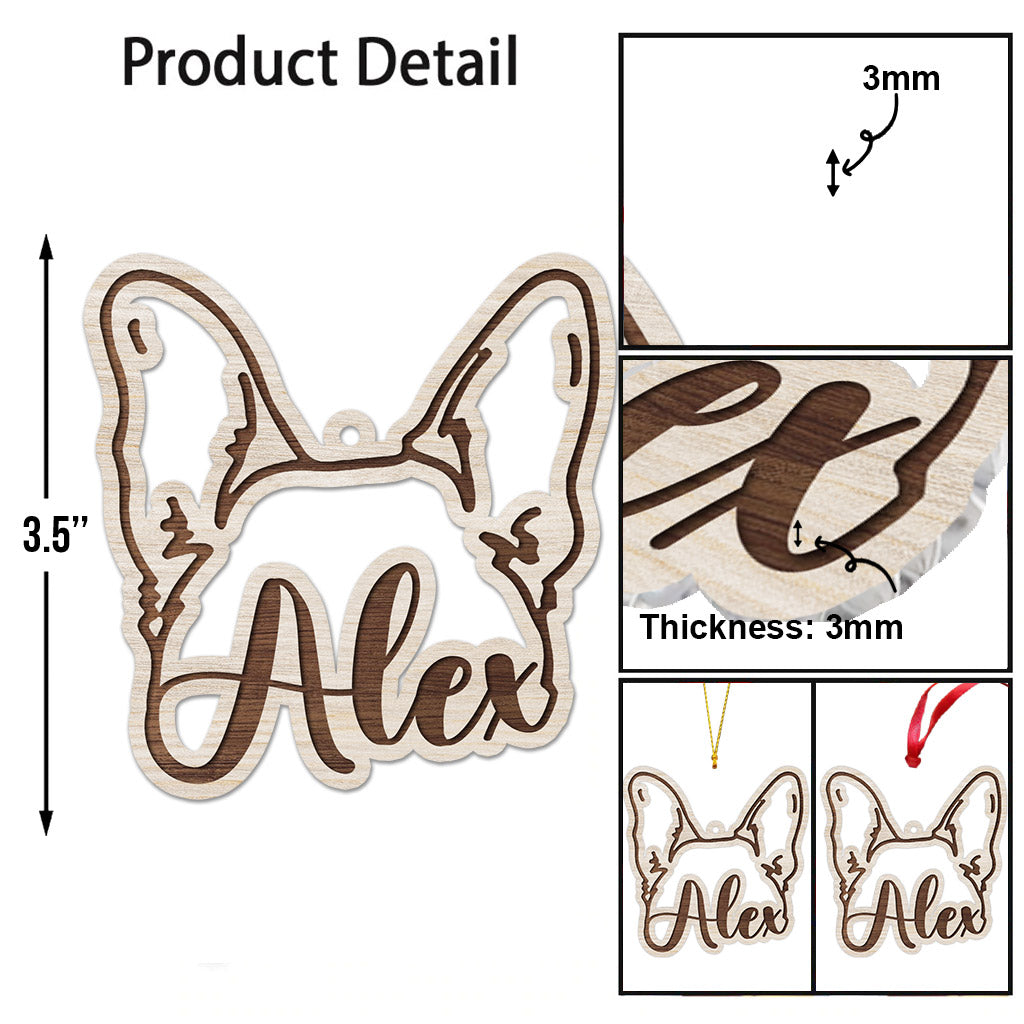 Personalized Dog Ears - Personalized Dog Ornament