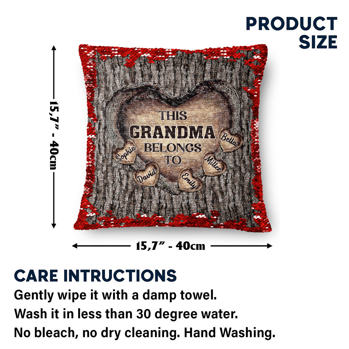 This Grandma Mom Mimi Nana Gigi Belongs To - Gift for grandma - Personalized Sequin Pillow Cover
