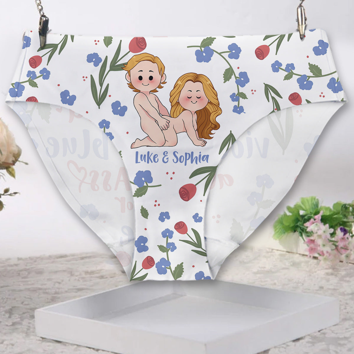 Roses Are Red Violets Are Blue - Personalized Couple Women Briefs