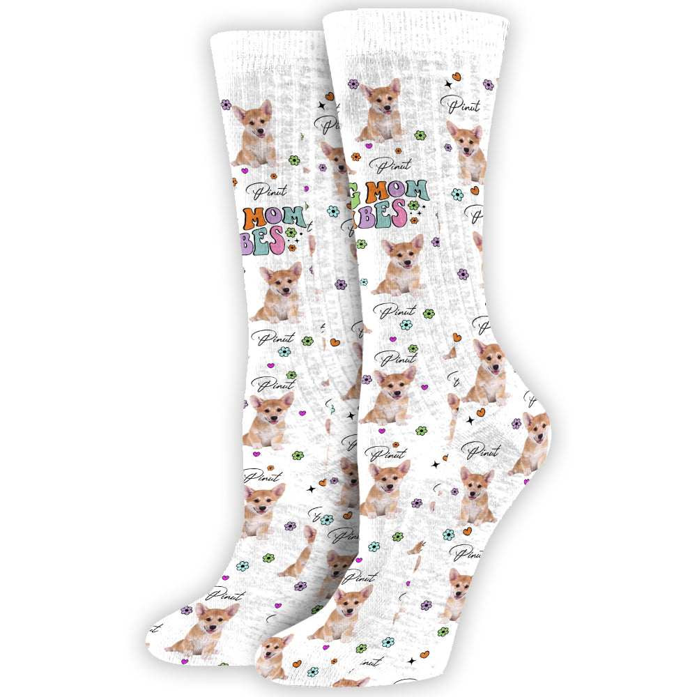 Dog Mom Vibes - Personalized Dog Socks