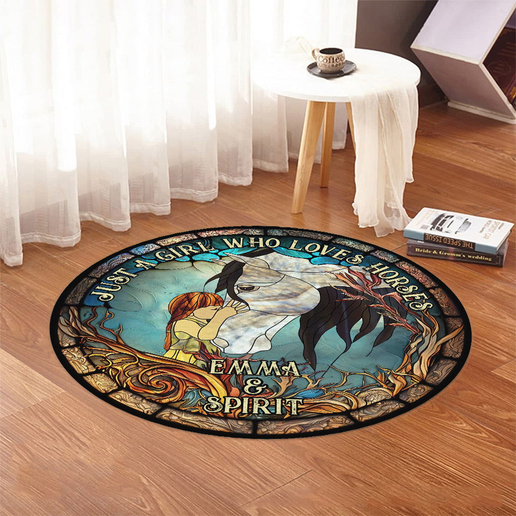 Just A Girl Who Loves Horses - Personalized Horse Round Rug