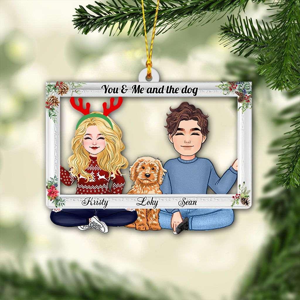 You & Me And The Dogs - Personalized Couple Ornament