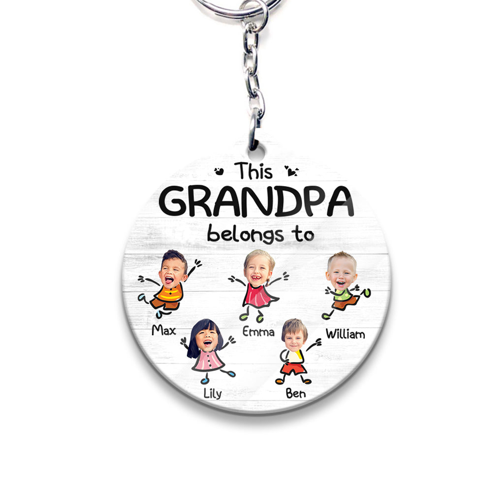 This Grandpa Belongs To - Personalized Grandpa Keychain