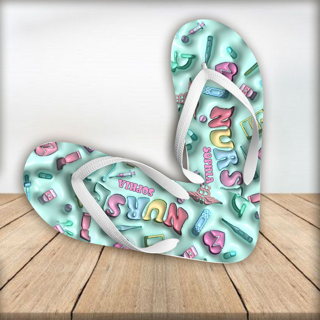 Nurse Life - Personalized Nurse Flip Flops