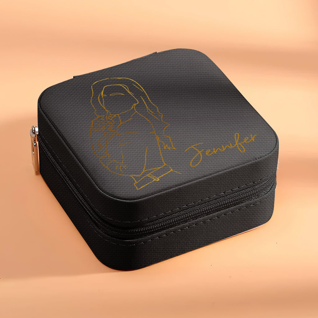 Custom Line Drawing - gift for grandma, mom, aunt, daughter, sister, granddaughter, wife, girlfriend - Personalized Jewelry Box