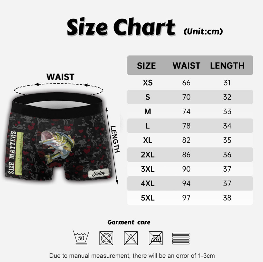 Size Matter - Personalized Fishing Men Boxer Briefs
