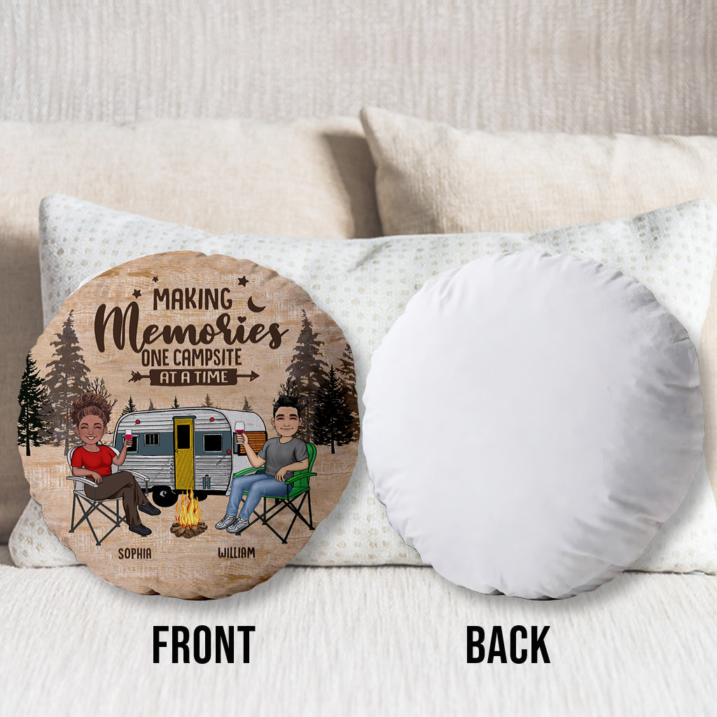 Happy Camper - Camping gift for husband, wife, boyfriend, boyfriend - Personalized Shaped Pillow