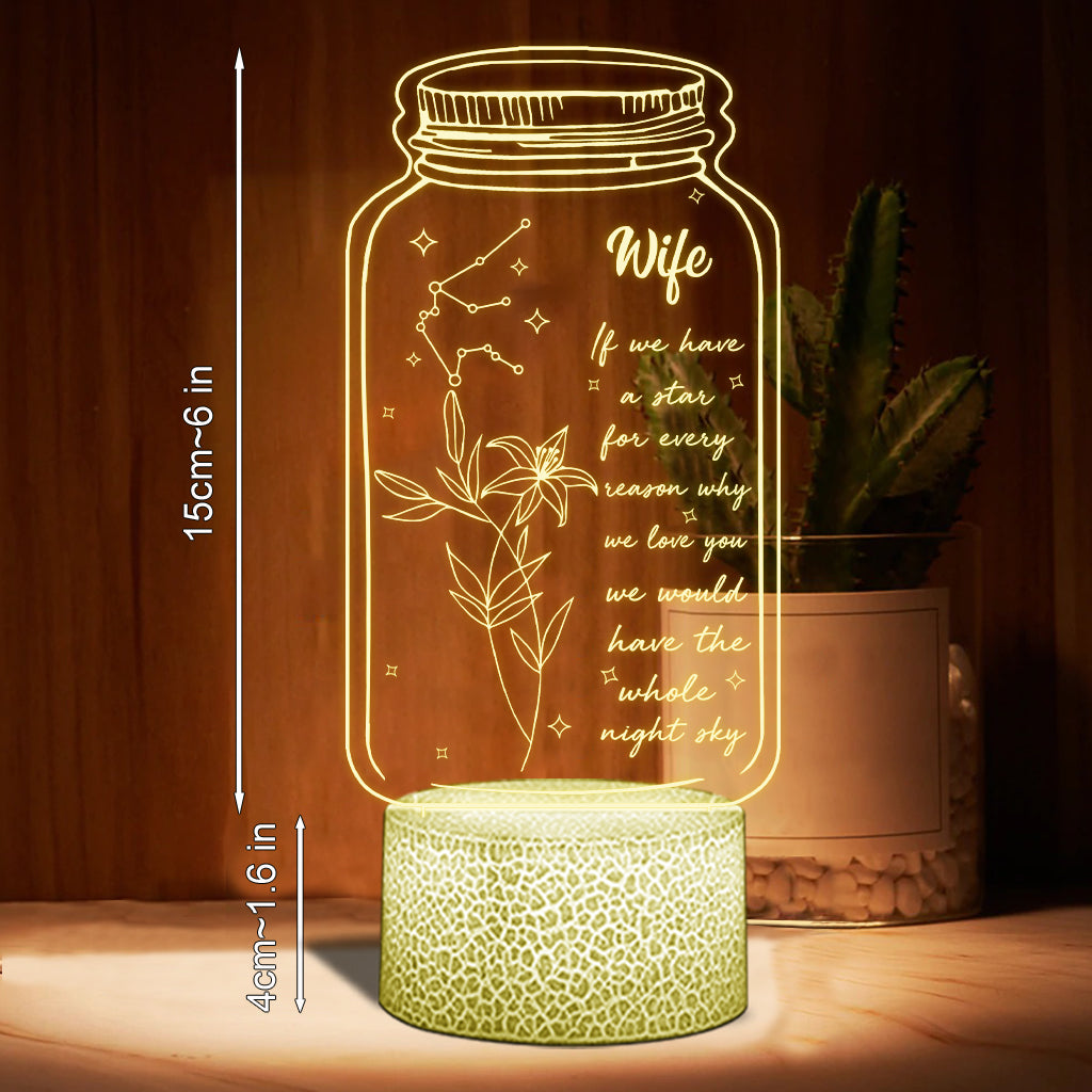 If I Had A Star Birth Flower Zodiac Sign - Gift for mom, grandma, daughter, wife, girlfriend, dad, grandpa, boyfriend, husband - Personalized Shaped Plaque Light Base