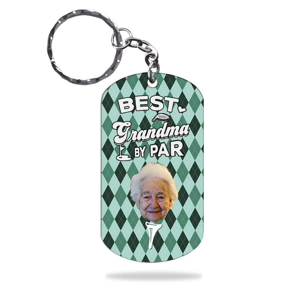 Best Dad By Par - Golf gift for dad, him, boyfriend, husband, grandpa - Personalized Stainless Steel Keychain
