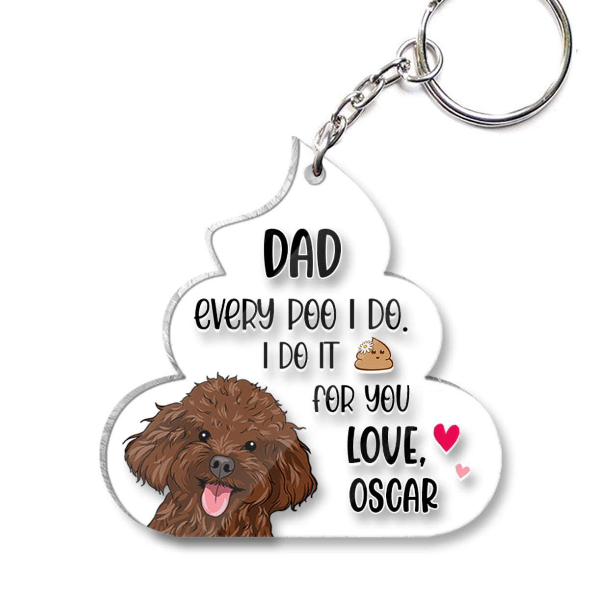 Chaque crotte que je fais pour toi - Cadeau pour amoureux des chiens - Porte-clés personnalisé
