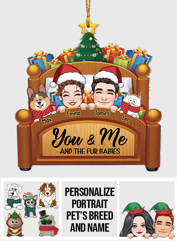 You & Me And The Fur Babies - Personalized Couple Ornament