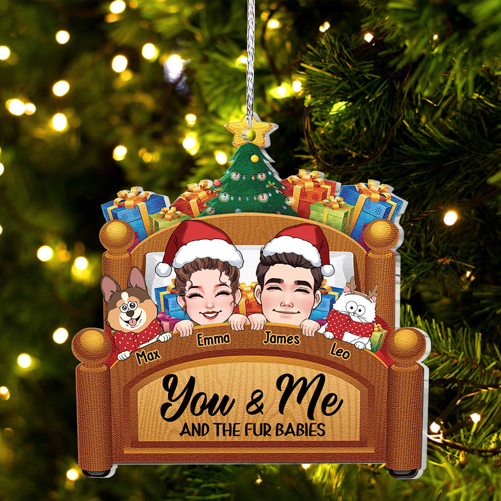 You & Me And The Fur Babies - Personalized Couple Ornament