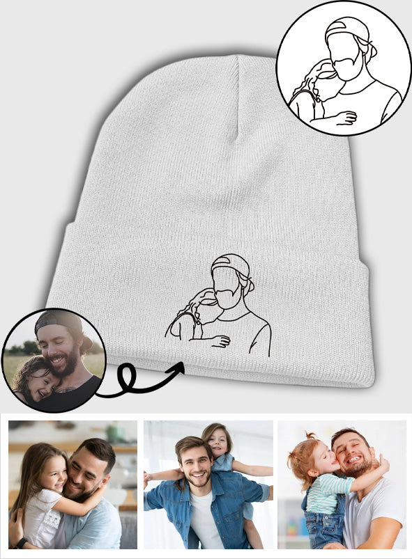 Custom Photo - Personalized Father Embroidered Beanie