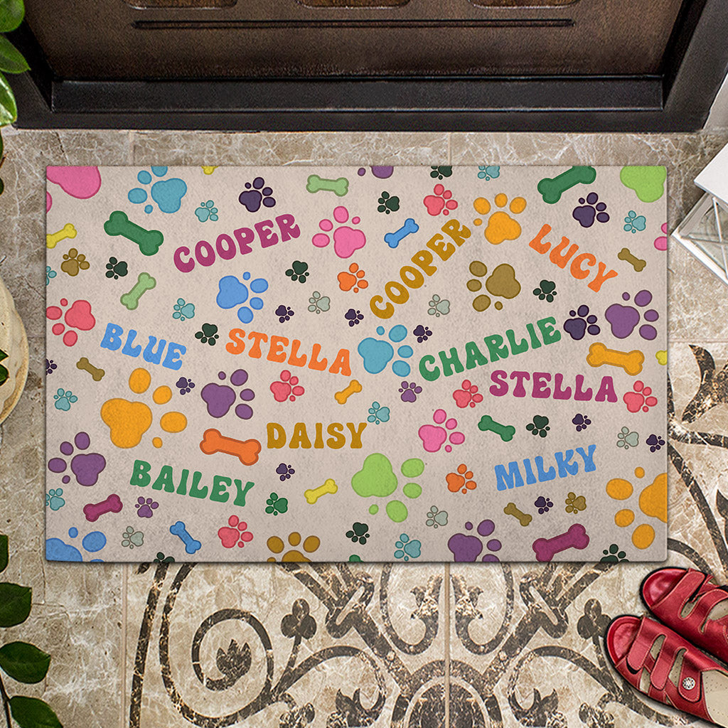 Dog Bones and Paws - Personalized Dog Doormat
