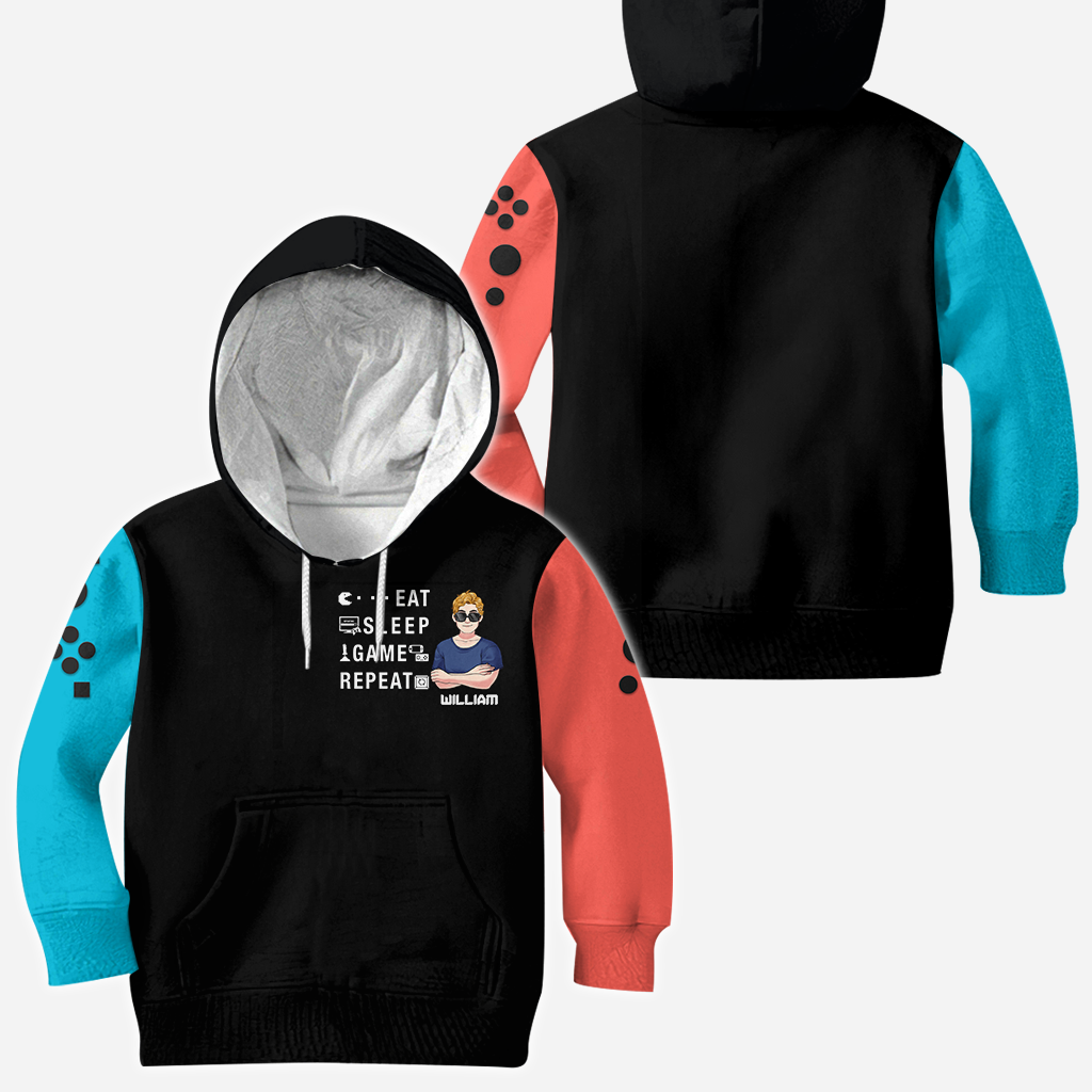 Eat Sleep Game Repeat - Personalized Video Game All Over Shirt