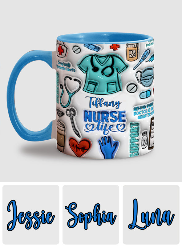 Nurse Life - Personalized Nurse Accent Mug