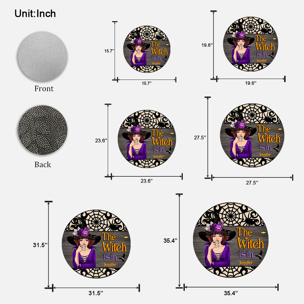 The Witch Is In - Personalized Witch Shaped Doormat