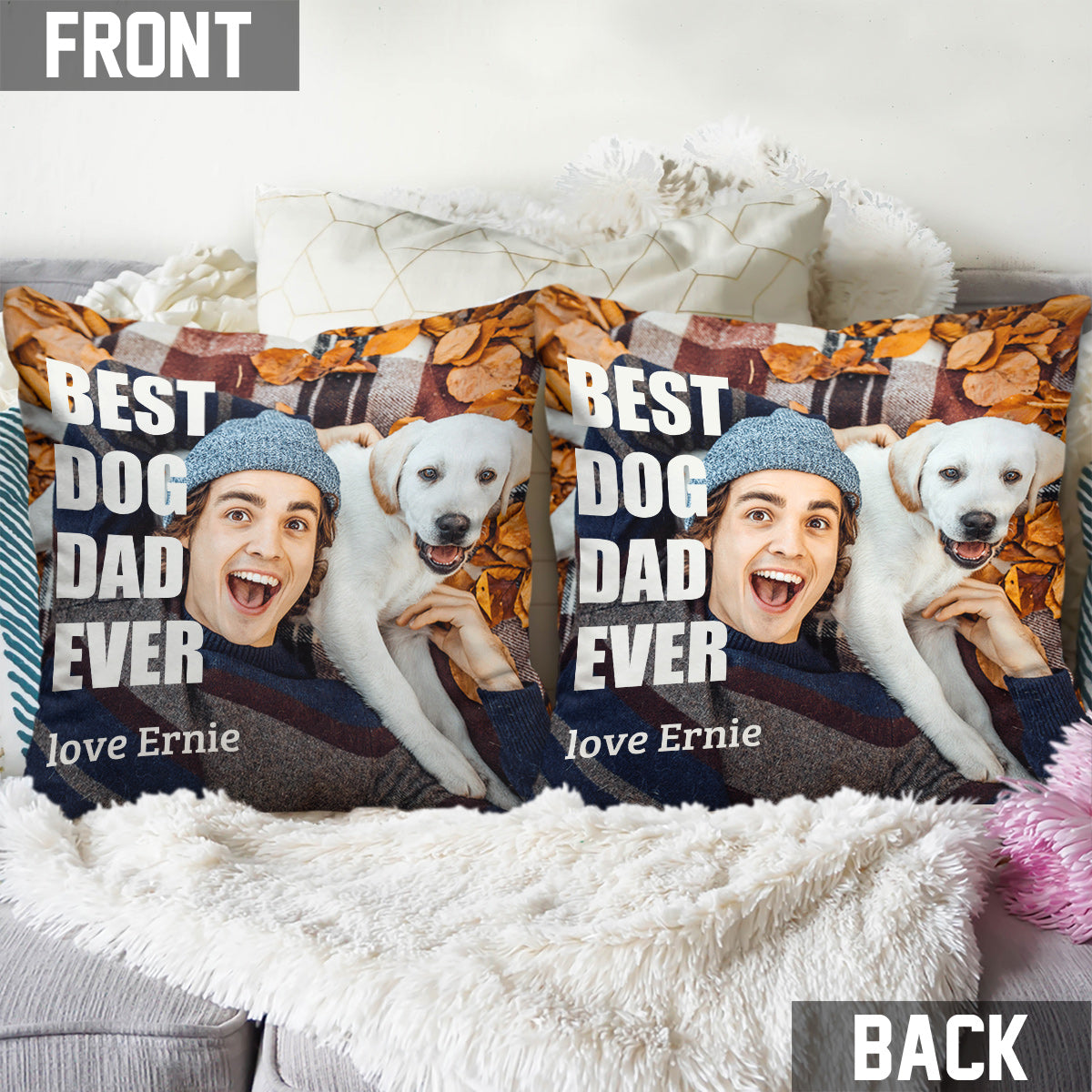 Best Dog Mom/ Mother/ Grandma... Ever - Personalized Throw Pillow