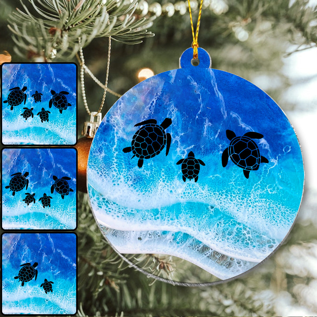 Love Turtles - Personalized Turtle Transparent Ornament