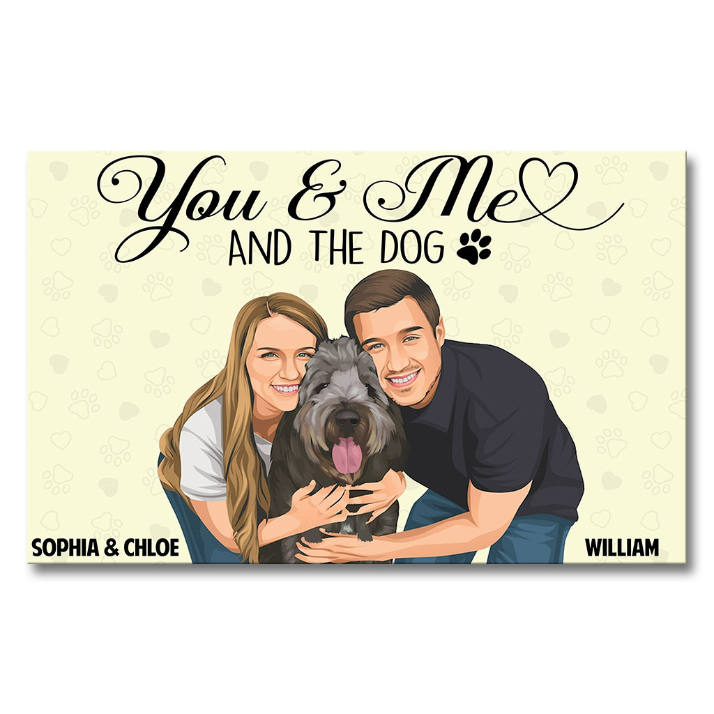 You & Me And The Dogs - Personalized Couple Canvas And Poster