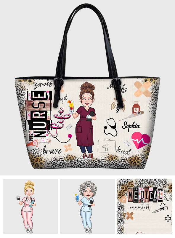 Nurse/CNA/CMA/Doctor... Life - Personalized Nurse Leather Bag