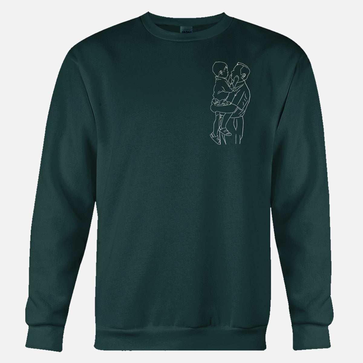 Custom Line Art - Personalized Grandpa Embroidered Sweater