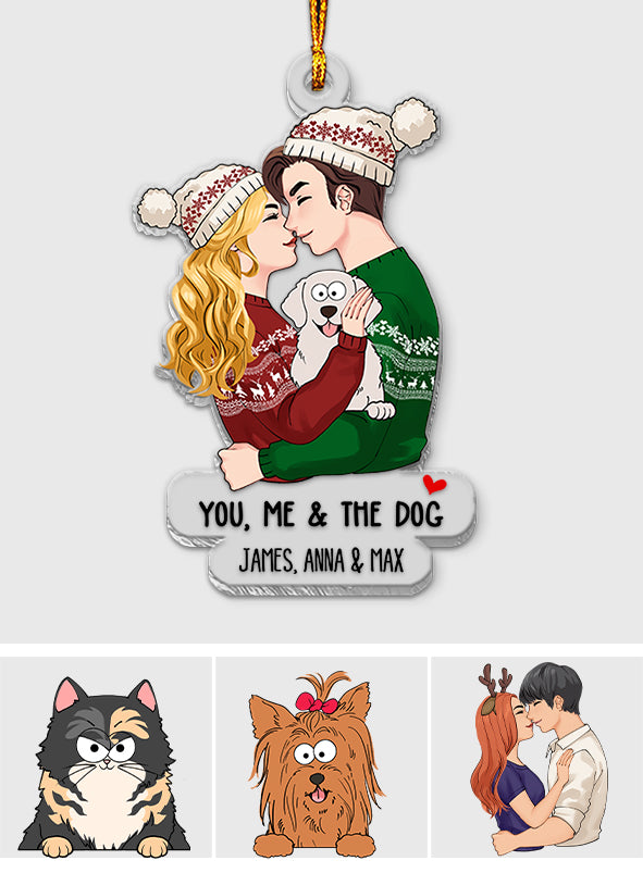You Me And The Dog Cat - gift for dog lover, cat lover - Personalized Transparent Ornament