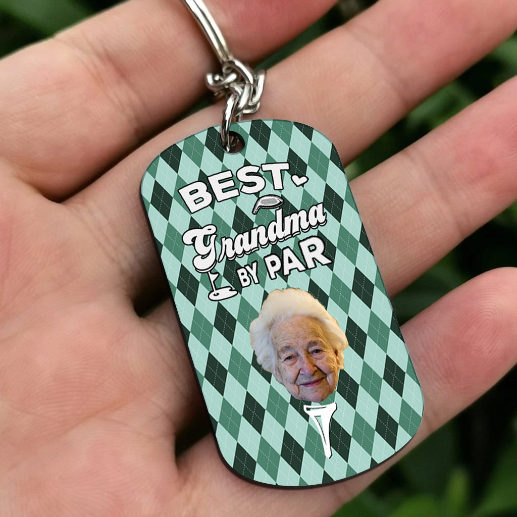 Best Dad By Par - Golf gift for dad, him, boyfriend, husband, grandpa - Personalized Stainless Steel Keychain