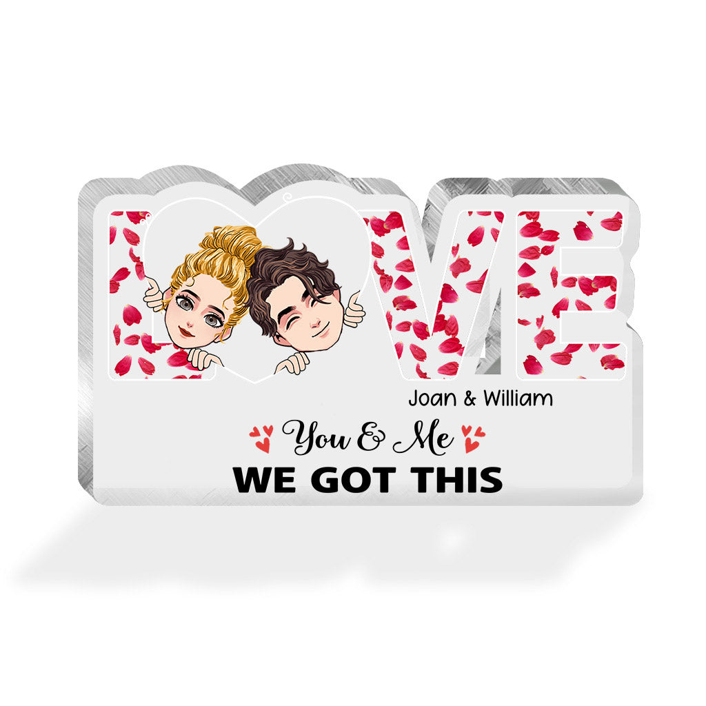 This Is Us - Couple gift for husband, wife, boyfriend, girlfriend, dog lover - Personalized Custom Shaped Acrylic Plaque