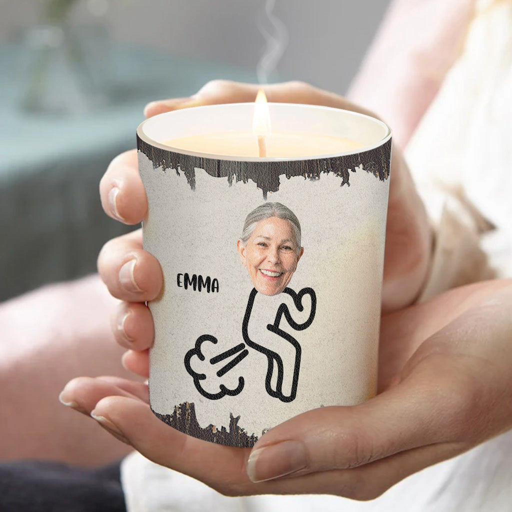 Fart Extinguisher - Gift for dad, grandma, grandpa, mom, uncle, aunt, son, daughter, brother, sister, granddaughter, grandson, husband, wife, boyfriend, girlfriend, friend - Personalized Candle With Wooden Lid