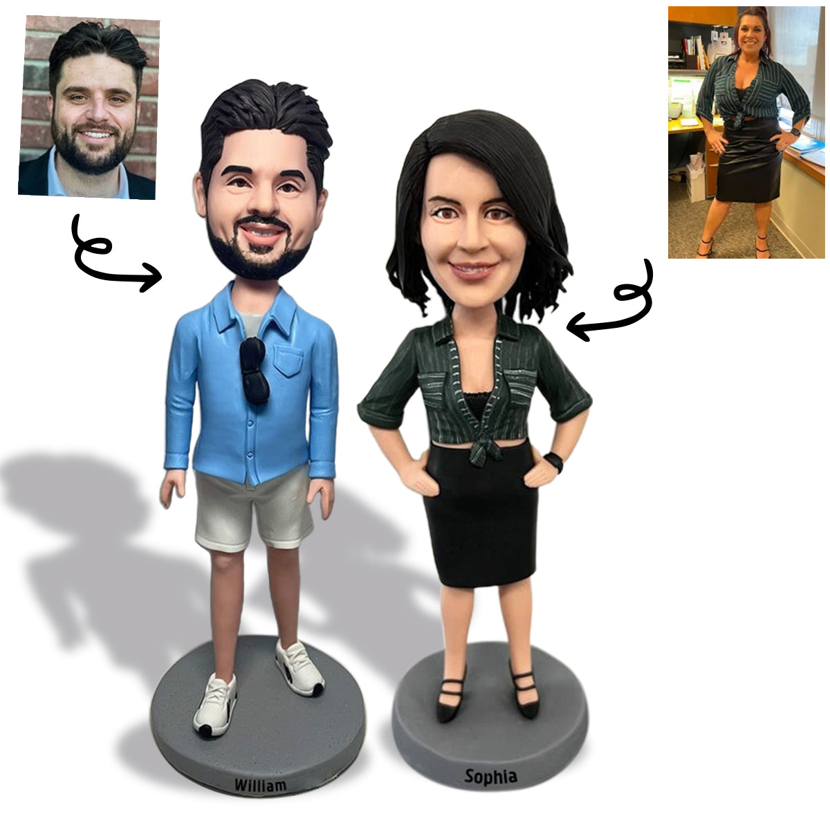 Du wirst uns fehlen – Geschenk für Kollegen – Personalisierte Wackelkopffigur