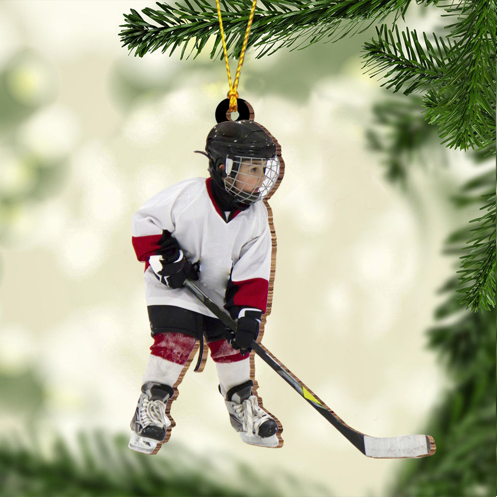 Photo Ornament - Hockey gift for son - Personalized Ornament