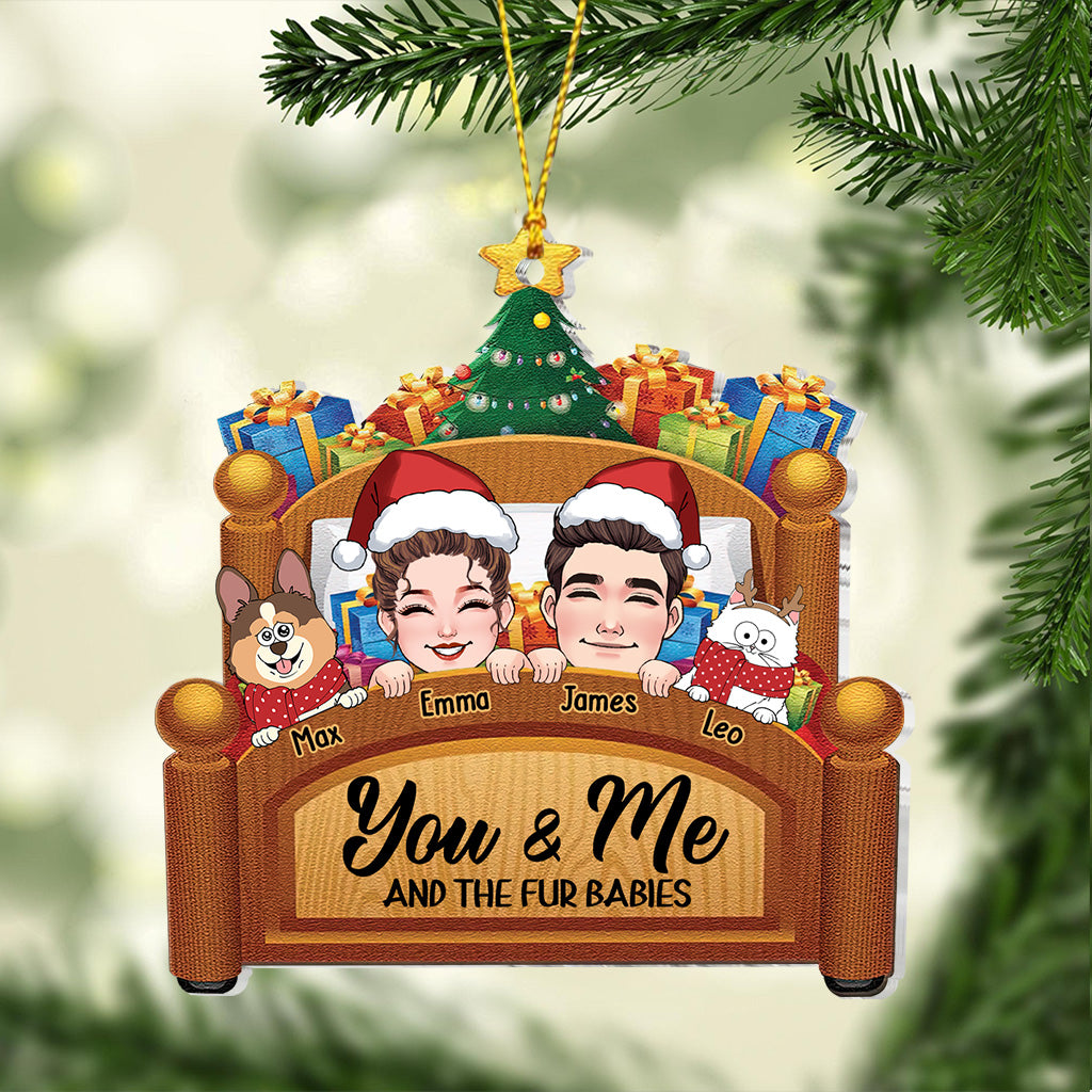 You & Me And The Fur Babies - Personalized Couple Ornament
