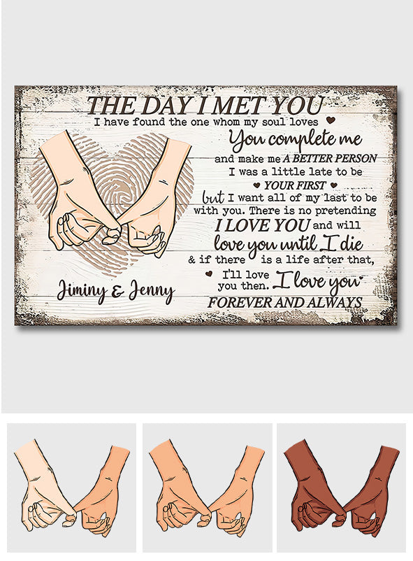 The Day I Met You - Personalized Couple Canvas And Poster