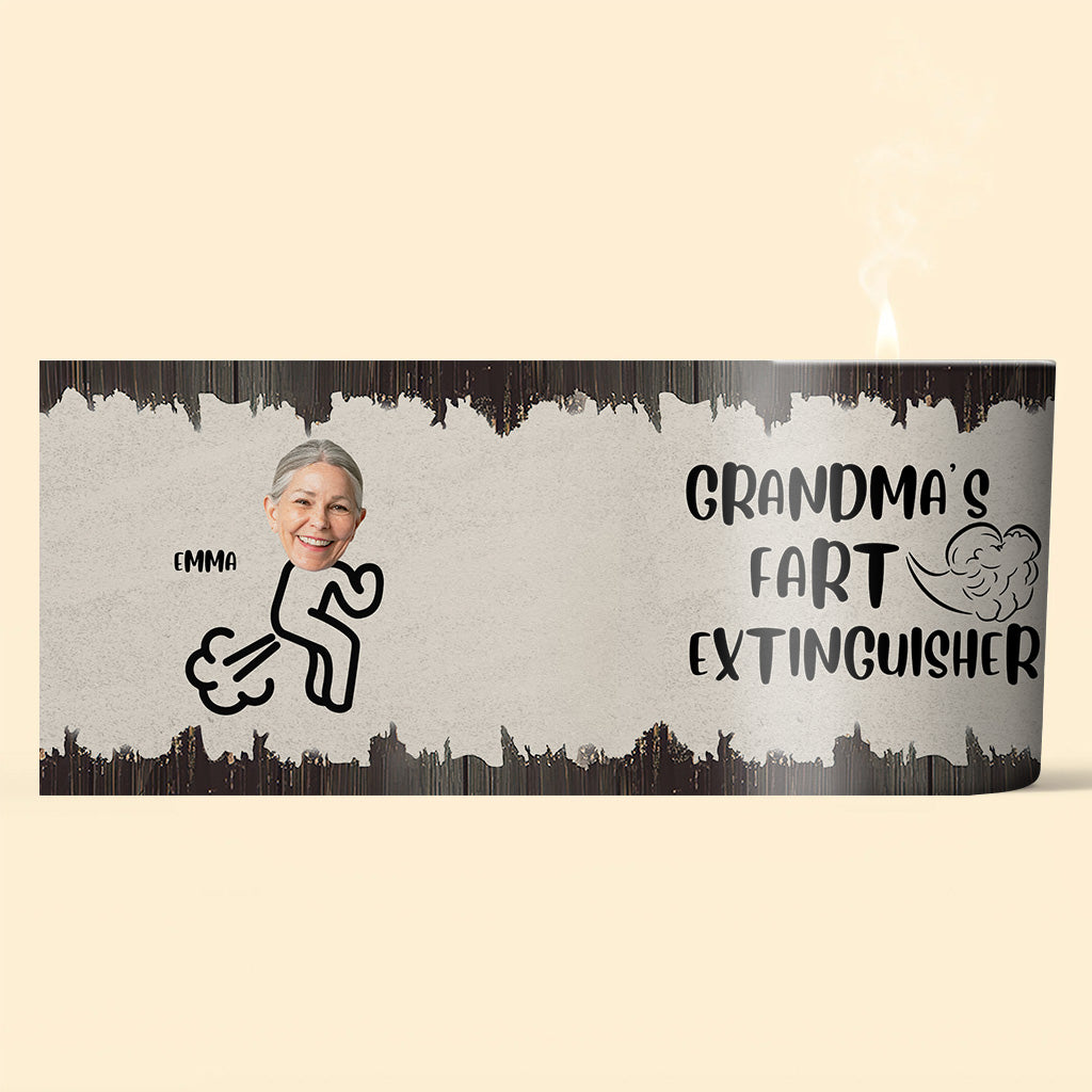 Fart Extinguisher - Gift for dad, grandma, grandpa, mom, uncle, aunt, son, daughter, brother, sister, granddaughter, grandson, husband, wife, boyfriend, girlfriend, friend - Personalized Candle With Wooden Lid