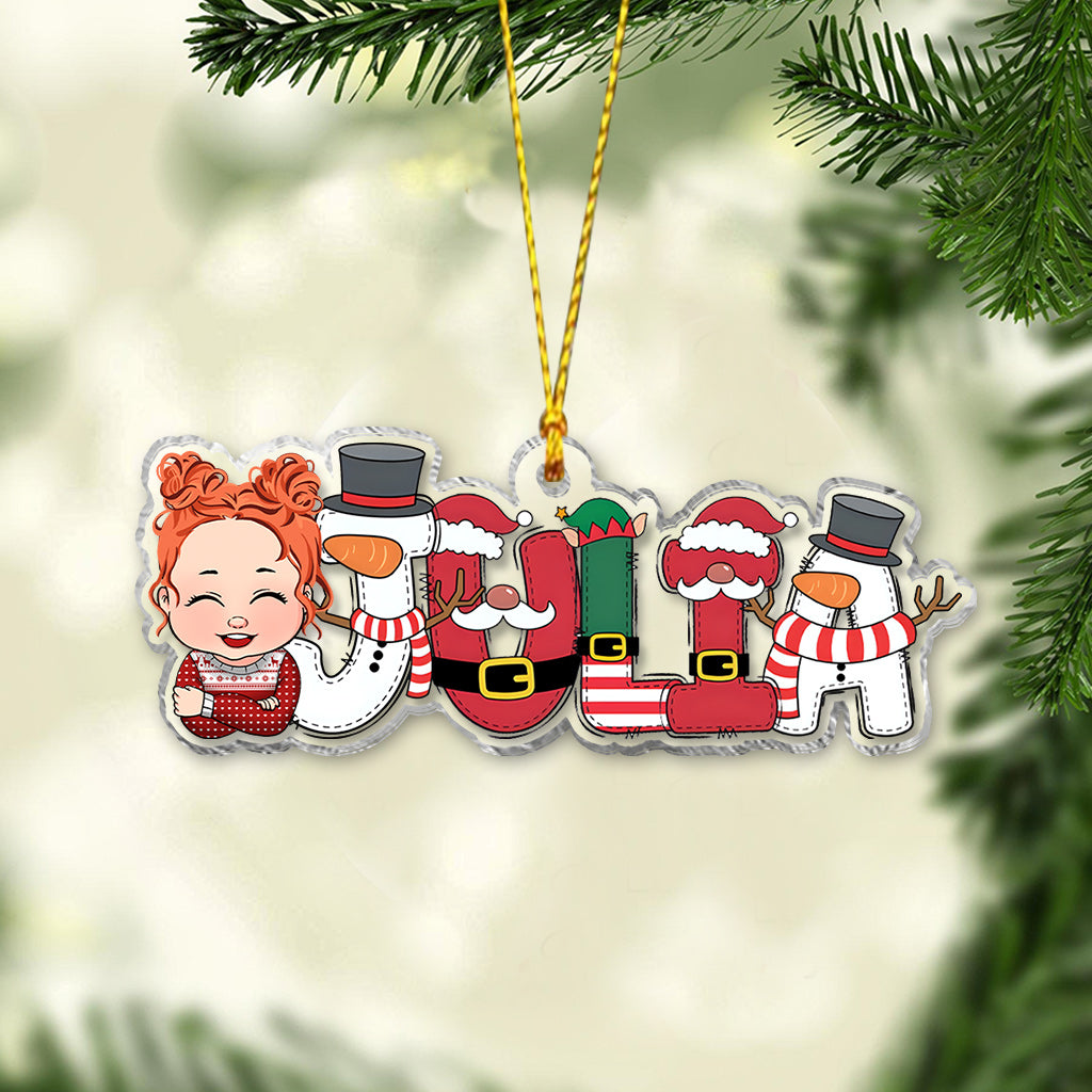 Merry Christmas - Personalized Kid Transparent Ornament