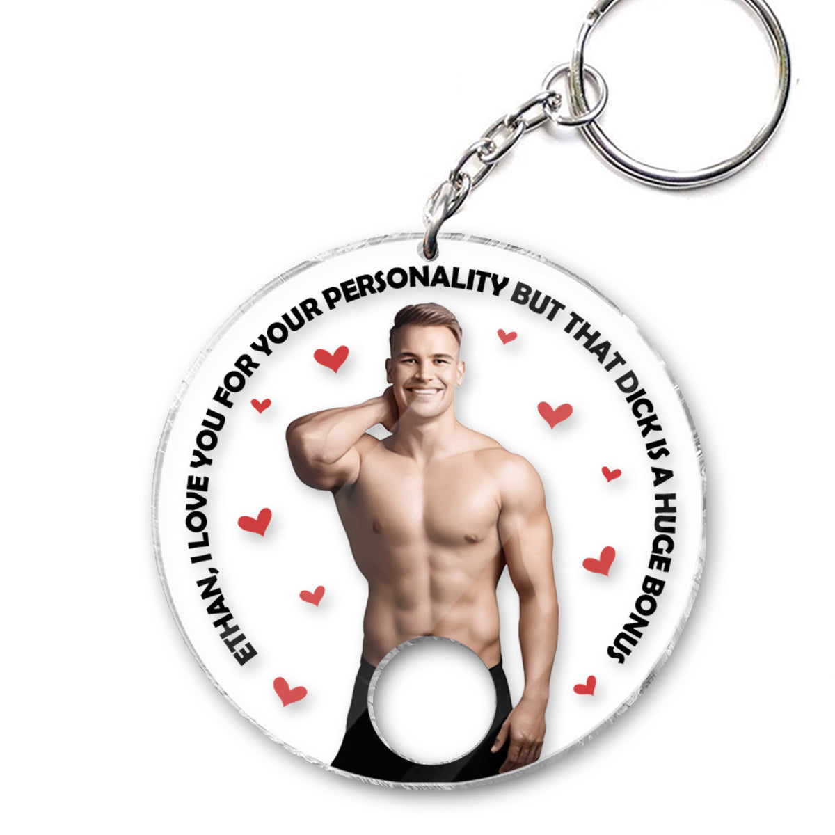 I Love You For Your Personality - Personalized Couple Keychain