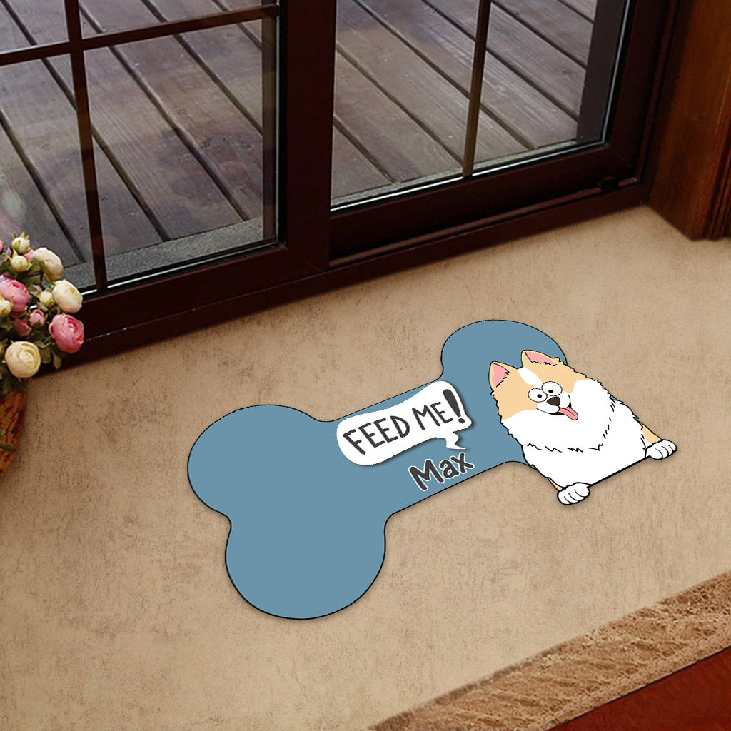 Feed Me! - Personalized Dog Shaped Doormat