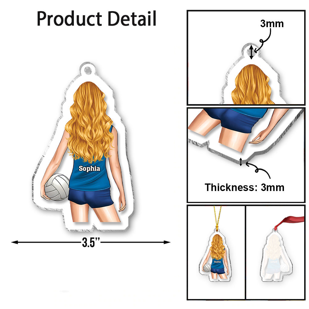 Just A Girl Who Loves Volleyball - Personalized Volleyball Transparent Ornament