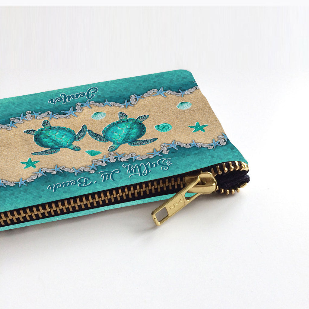 Salty Lil' Beach - Personalized Turtle Pouch