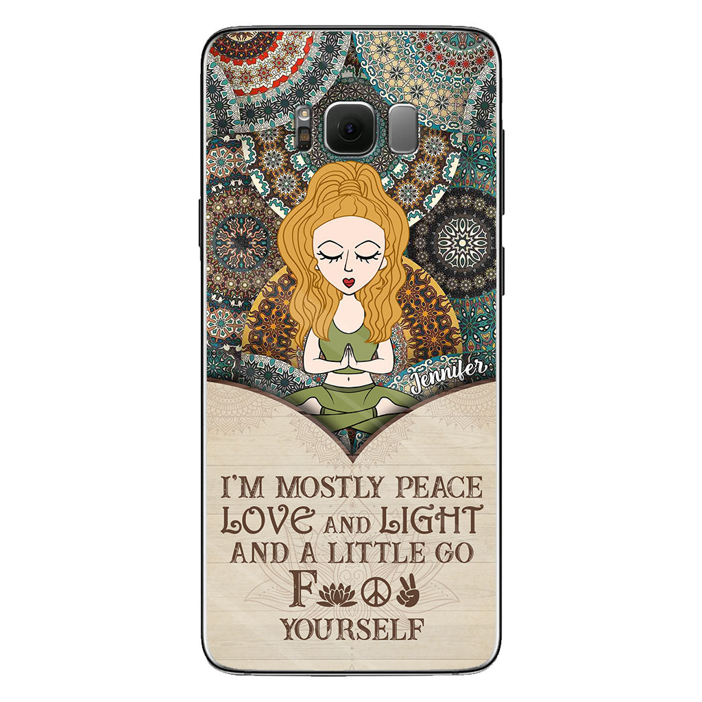 I'm Mostly Peace - Personalized Yoga Phone Case