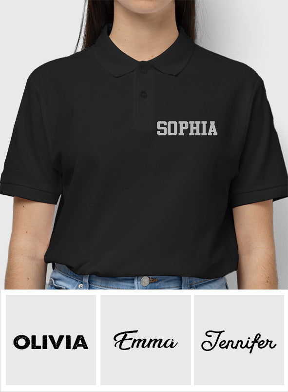 Personalisiertes Poloshirt mit Stickerei für die Enkelin – individueller Name