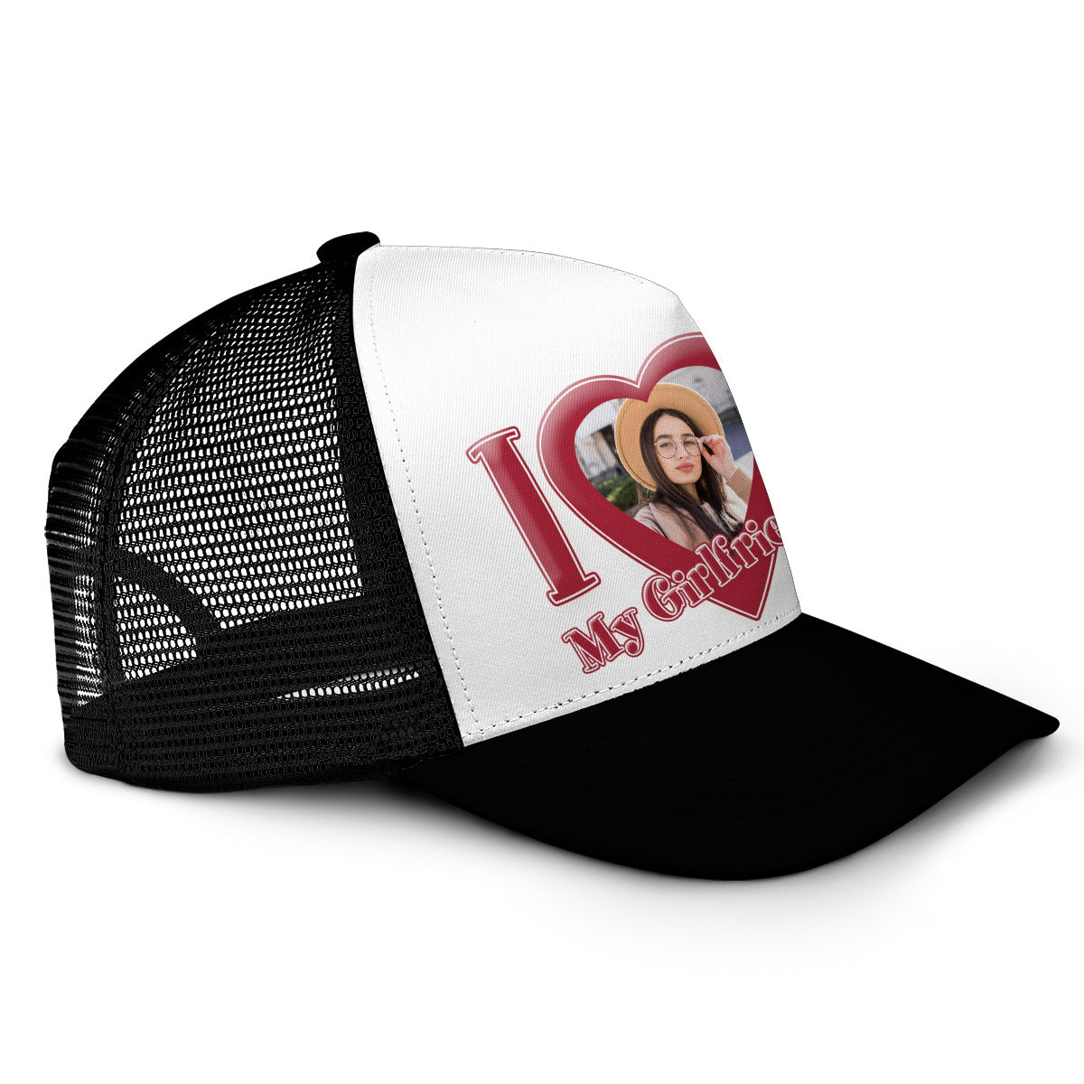 I Love My Girlfriend/ Boyfriend/ Wife... - Personalized Couple Trucker Hat
