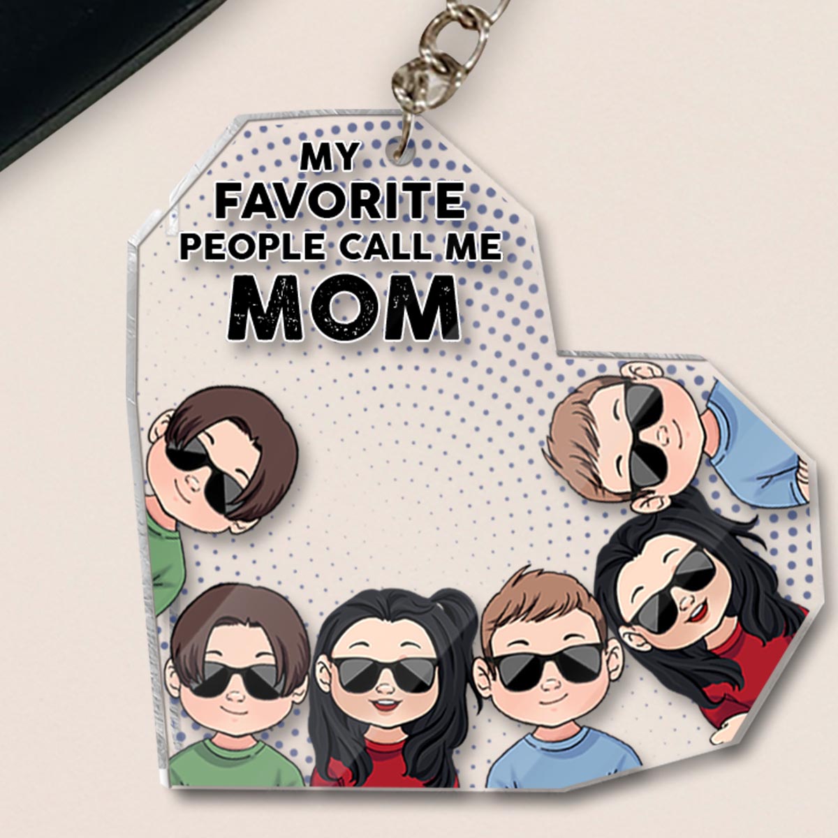 My Favorite People - Gift for grandpa, dad, mom, grandma, uncle, aunt, brother, sister - Personalized Keychain