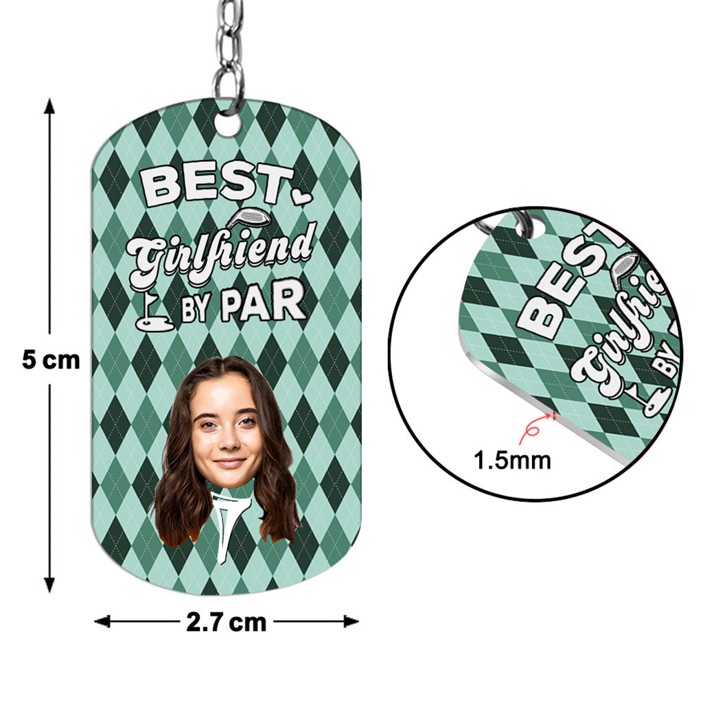 Best Dad By Par - Golf gift for dad, him, boyfriend, husband, grandpa - Personalized Stainless Steel Keychain