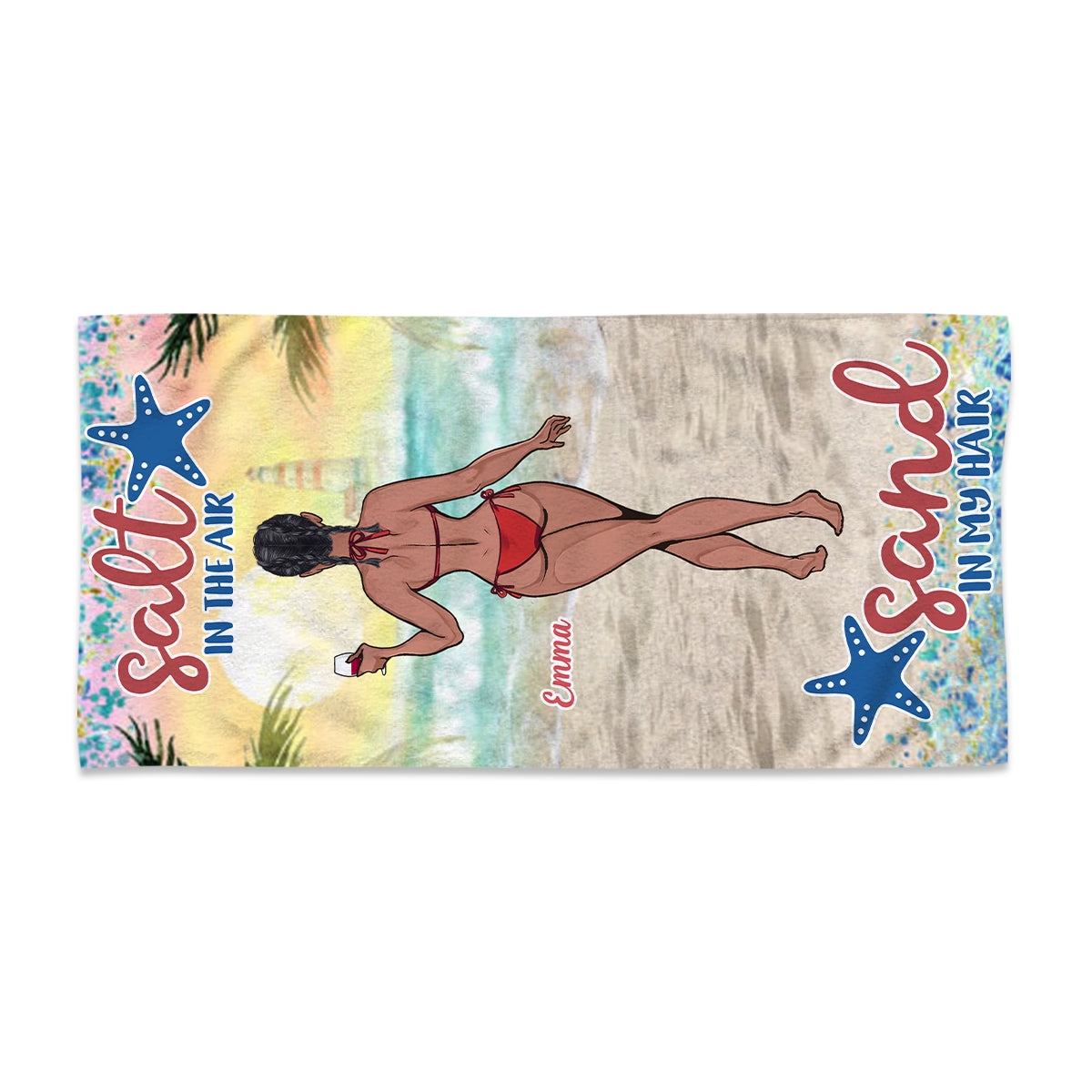 Sandy Toes Sun Kissed Nose - Sea Lover gift for friend, sister, girlfriend, wife, mom - Personalized Beach Towel