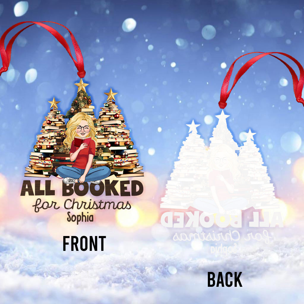 All Booked For Christmas - Personalized Book Transparent Ornament
